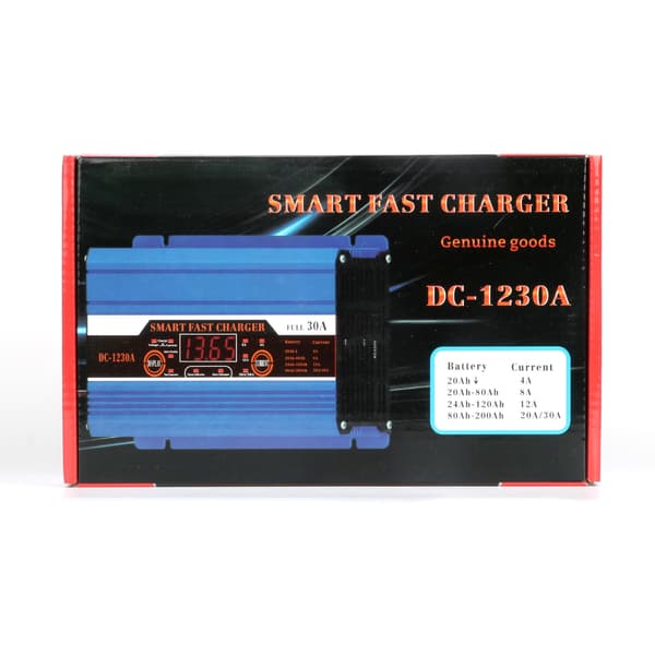12V 30A Display Batterilader for Bil og Elbil Med Display Blue AU Plug
