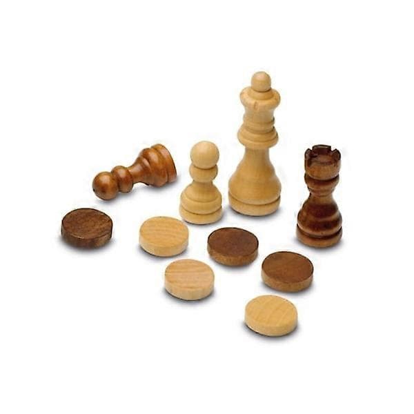 Cayro - Skak, Dam og Backgammon Beige, Hvid og Brun