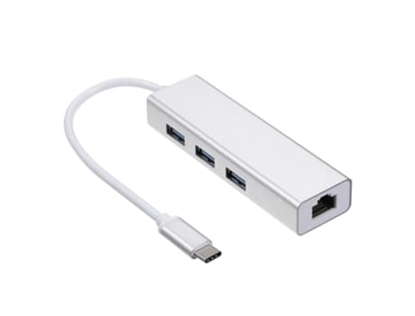 USB-C til Ethernet Adapter Splitter Type C til RJ45 Gigabit Netværks Hub Sølv Cuich