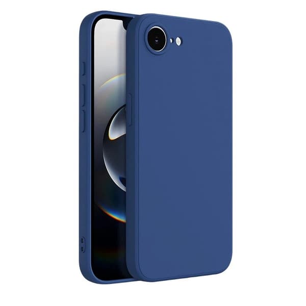 Förstärkt magnetiskt bilfäste med flytande silikonfodral för iPhone 17e Midnight Blue