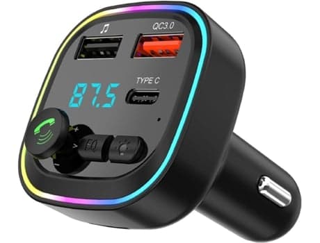FM Bluetooth 5.3-sender, Bluetooth-biladapter QC3.0 og PD, 20 W hurtiglading