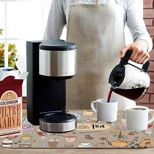 Kaffebarmåtte tilbehør, egnet til bordplader, Aquaforge superabsorberende og skridsikker silikone tørremåtte