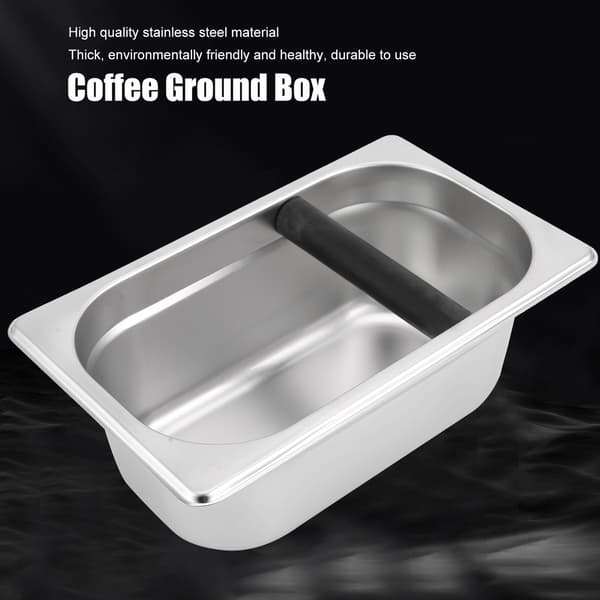 Knock Box i rustfrit stål, beholder til kaffegrums, tilbehør til kaffemaskiner, Aquaforge