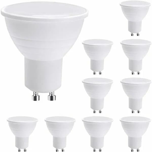 GU10 LED-lampor 7W Varmvit 600LM, Ej dimbara, 120°, 10-pack, Motsvarar 50W Halogen