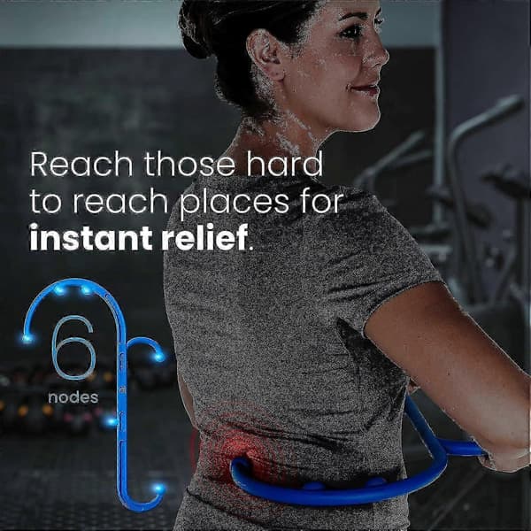 Ack And Neck Massager - Blå - Til Triggerpunkt Fibromyalgi Smertelindring Og Selvmassage Krog Stok Terapi