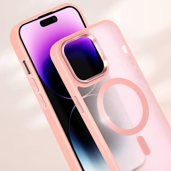 MagSafe-deksel til iPhone 14 Pro Matt Bakside Frostet Pink