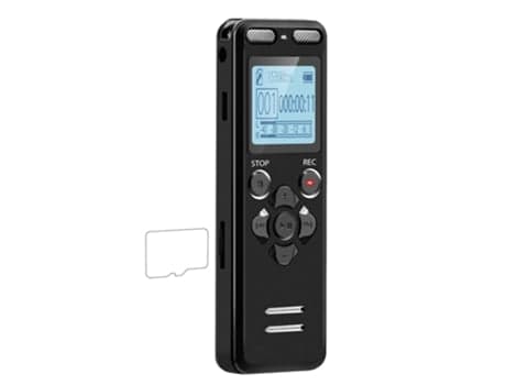 Cuich Digital Optager, Professionel Bærbar Lydoptager, Stemmeaktiveret, One-Touch Optager/Pad, 8GB