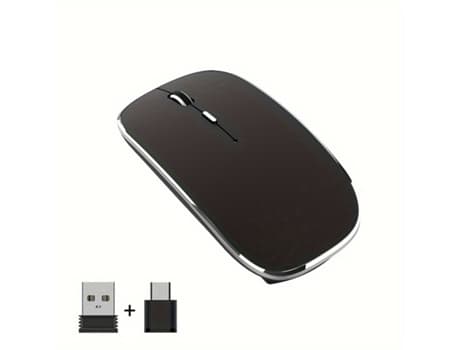 Cuich Trådløs Genopladelig Lydløs Computermus Type C Dobbeltmodtager 2.4g Sort