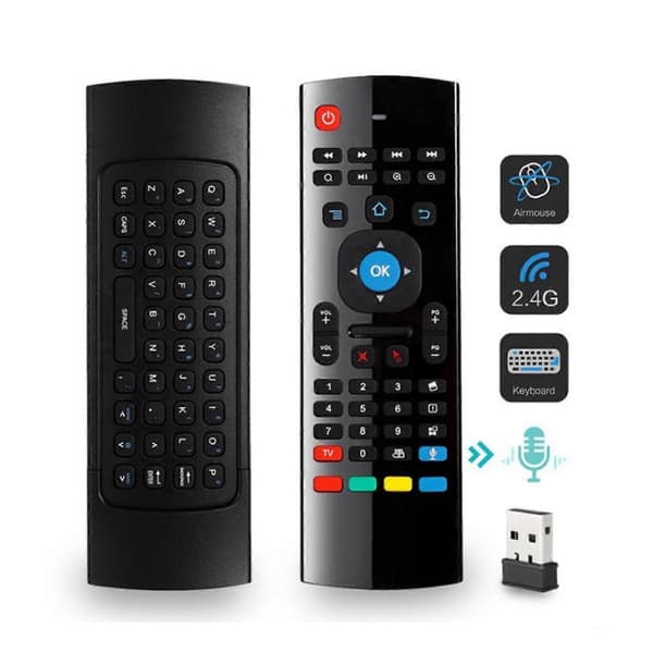 MX3 Fly Air Mouse Smart Stemmefjernkontroll 2.4G Trådløst Tastatur for TV-boks Android Mini Mi Boks black