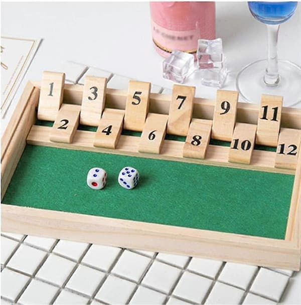 Flip Block Board Shutters Klassisk Terningespil Dobbeltsidet Flip Board Legetøj Træ Nummerbræt
