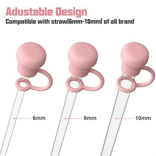 Justerbart sugrörsskydd med diameter 6mm-10mm, diskmaskinsäker klar sugpropp för sugrör White
