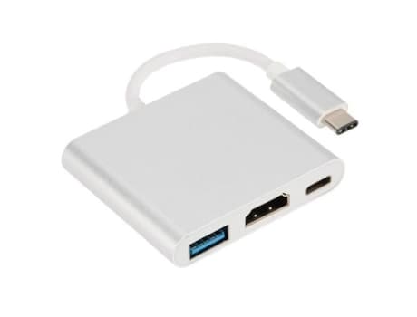 Qn Hub USB 3.1 Type C Han til HDMI USB 3.0 USB-C Adapter Hvid hub @4