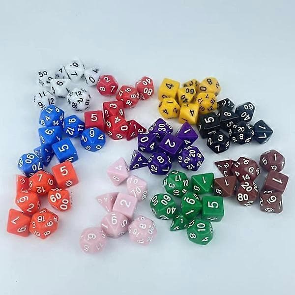 7 x 7 (49 stk.) Polyhedriske terninger 7 farver Rollespils terninger Spil