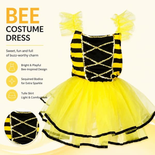 Børns superhelte maske kostume kjole, gul sort, polyester, størrelse S (100-110 cm)