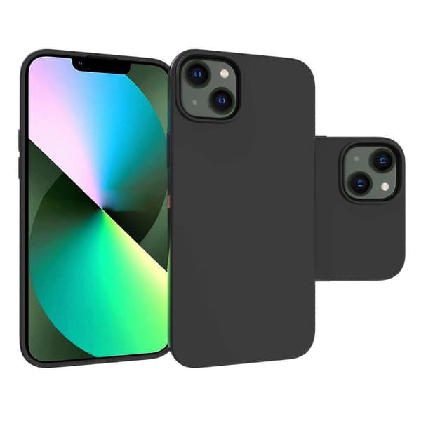 För iPhone 14 Helt Matt TPU-telefonfodral (Svart) Black
