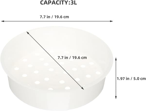 3L PP Dampkurvsett med 2 for elektrisk riskoker, dampstativ for grønnsaker og dumplings