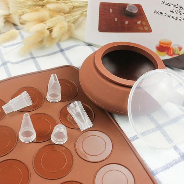 Silikon Macaron Bakematte 48-hulls Kapasitet Macaron Non-stick Bakeplate Macaron Lagesett