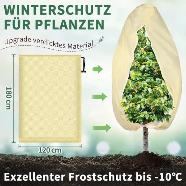 Åndbar plantefrostbeskyttelsespose til potter, 85 g/m², med lukning, vinter