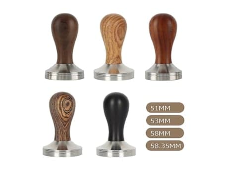 Kaffetamper i rustfritt stål med flat base 51 mm Sandeltre Gull Aquaforge
