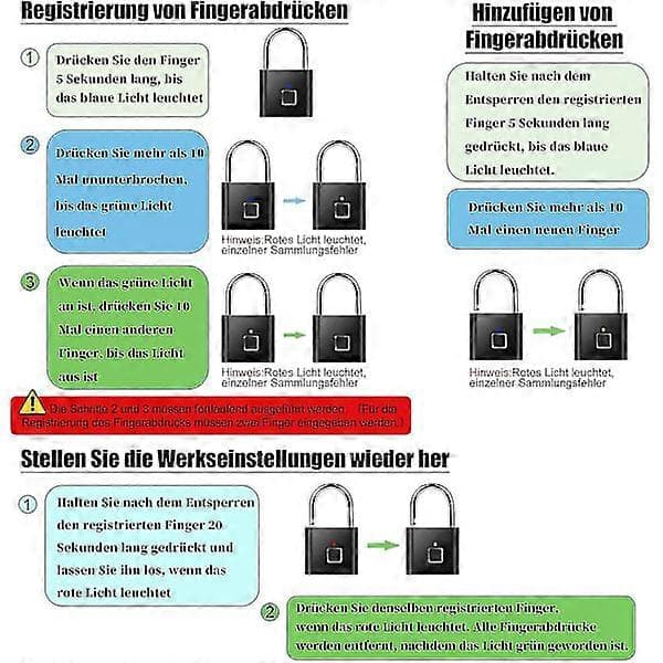 Fingeravtryckslås Smart Fingeravtryckslås, USB-laddningslås Lås--