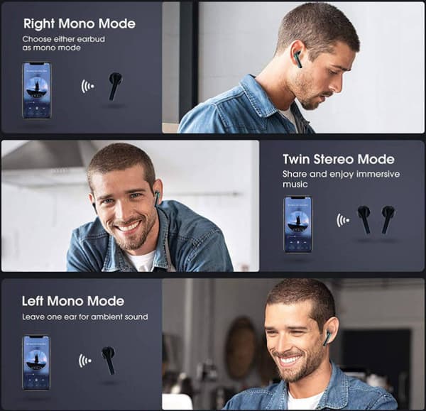 JS82 Langattomat Bluetooth-nappikuulokkeet mikrofonilla