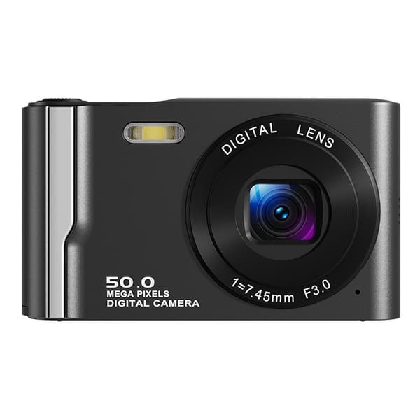 4K HD Digitalkamera til studerende, 2,8\" LCD, 16x zoom, nattesyn og anti-rystelse, sort