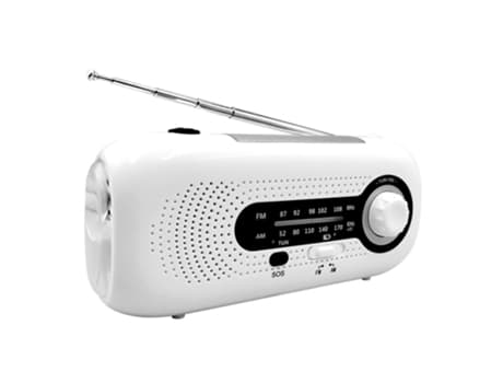 Multifunksjonell 2000mAh Solar Nødradio med Håndsveivgenerator og Lommelykt Cuich (hvit)
