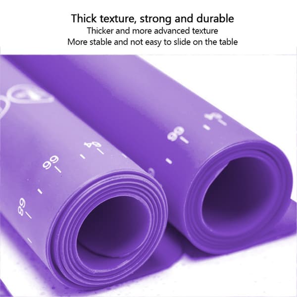 Lilla Silikon Bakeunderlag, Stor 45x60cm, Non-Stick Deigunderlag med Mål