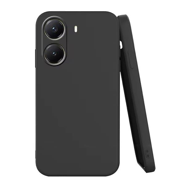 Sort etui til Samsung Galaxy S25 Edge, flydende silikone, fuld dækning