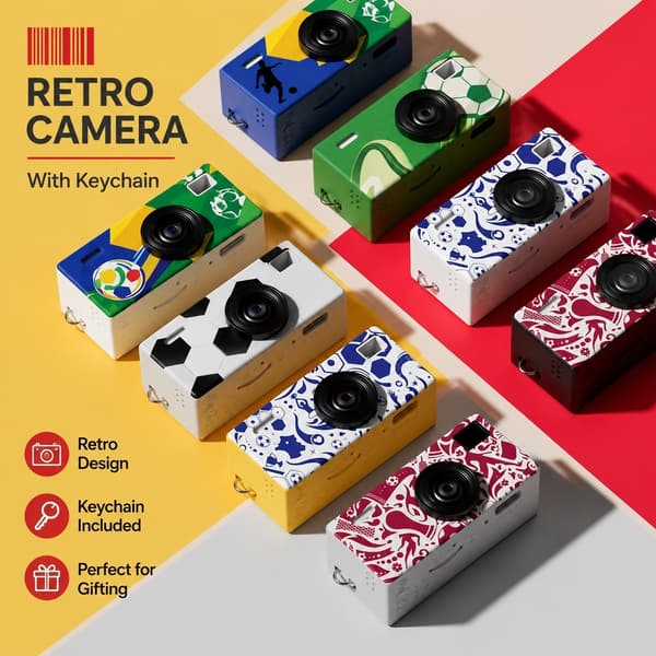 Mini bærbar retro digitalkamera, HD selfie-kamera for studenter, personlig gave Pattern 1