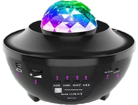 Lysprojektor med Bluetooth-høyttaler