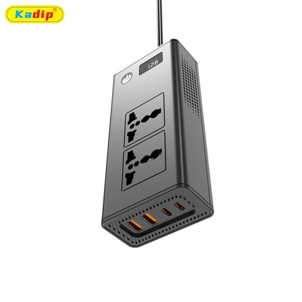 200W Køretøjsstrømomformer 12V til 220V med sort, PD, display Black 220V M6800