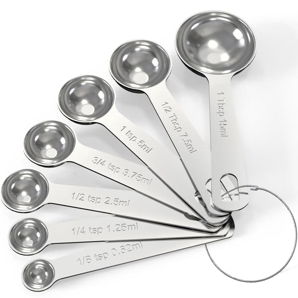 Måleskjeer i rustfritt stål for baking, krydder, matlaging og kaffe, 5-delt sett med børstet finish Sanded 5pc Set
