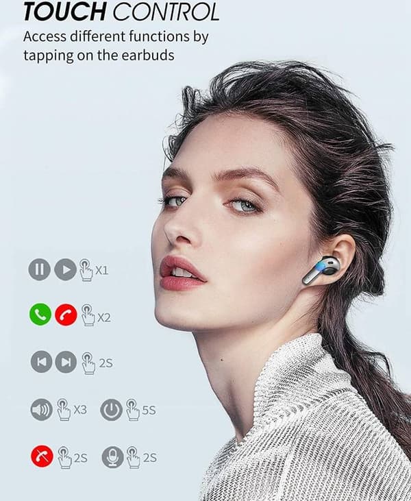 Svarte \"True Wireless\" In-Ear-ørepropper med mikrofon