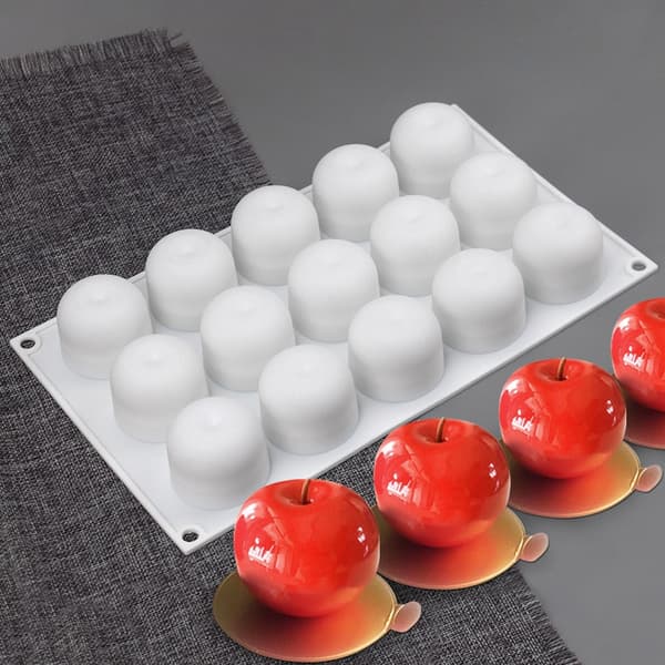 15-håls äpple silikonkakform, julchokladmousse bakform, dessertbakverktyg