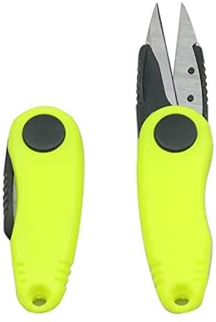 Fiskesnorsaks, rustfrit stål/ABS, fluorescerende gul, 16,8 cm, skarpt blad til lystfiskere