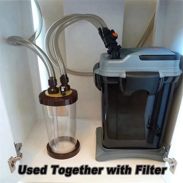 CO2-sumutin diffuusori akvaarioon, ulkoinen turbo-superdiffuusori, vesikasvimaisema