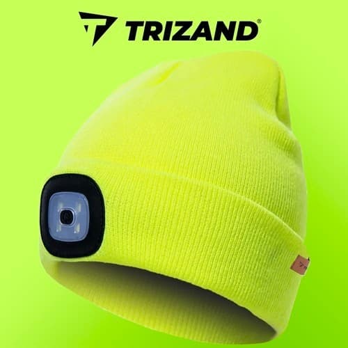 LED-lue med USB-oppladbart lys, neongul, unisex vinterlue, 3 lysmoduser