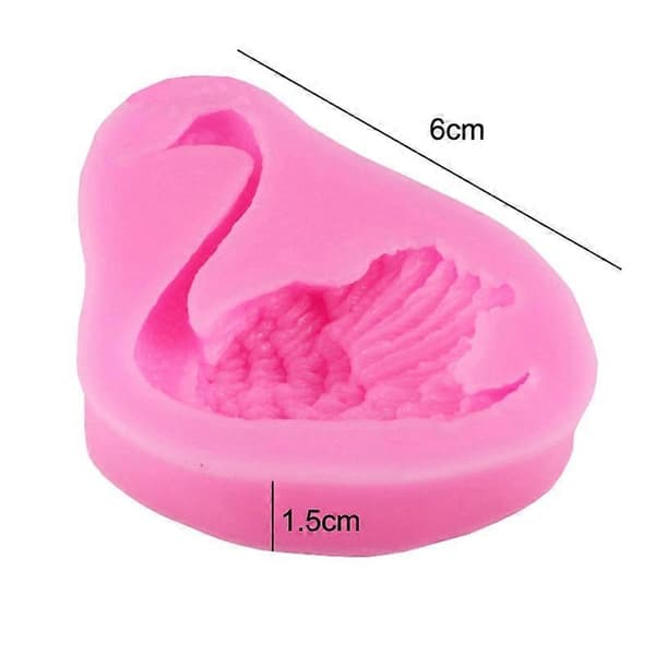 2 st Svan Bakning Silikonform Tårtdekorationsform Pink
