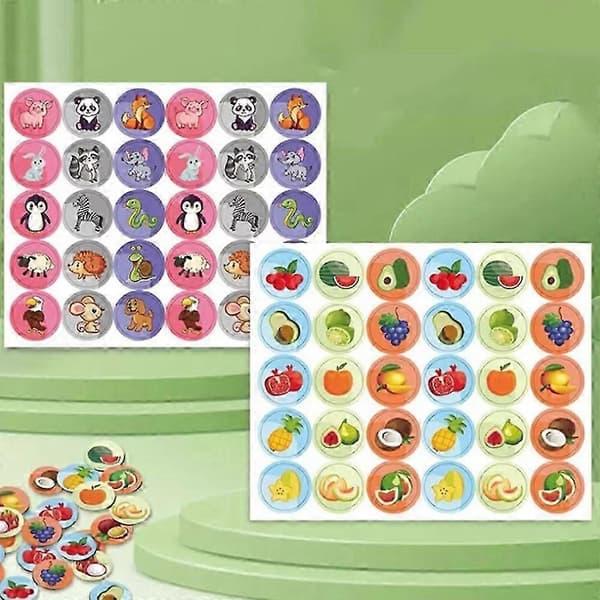 Flip Schack Memory, Schack Memory Spel för Förskoleaktiviteter Animal theme