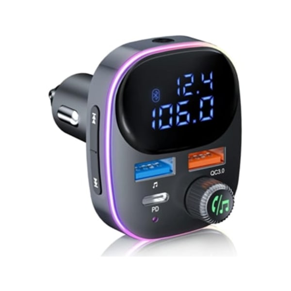 Bluetooth Biladapter Bilradiosender Håndsfritt Bilstett PD3.0 20W