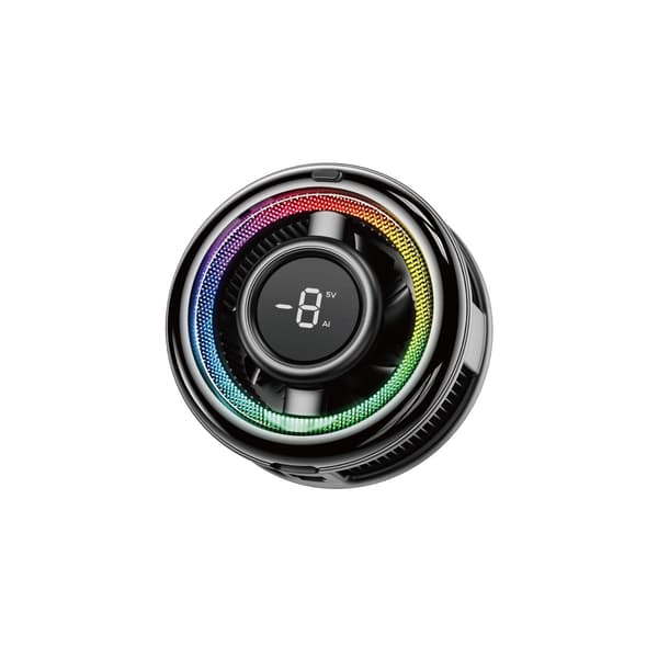 Magnetisk Telefon Køleventilator Med Digitalt Display Med Halvlederkøling Black Base Plug-In