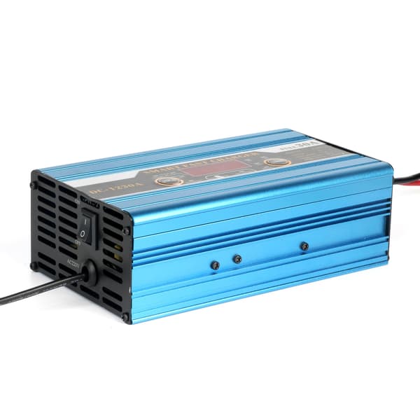 12V 30A Batterivedligeholdelsesoplader til bil og elbil med display Blue EU Plug