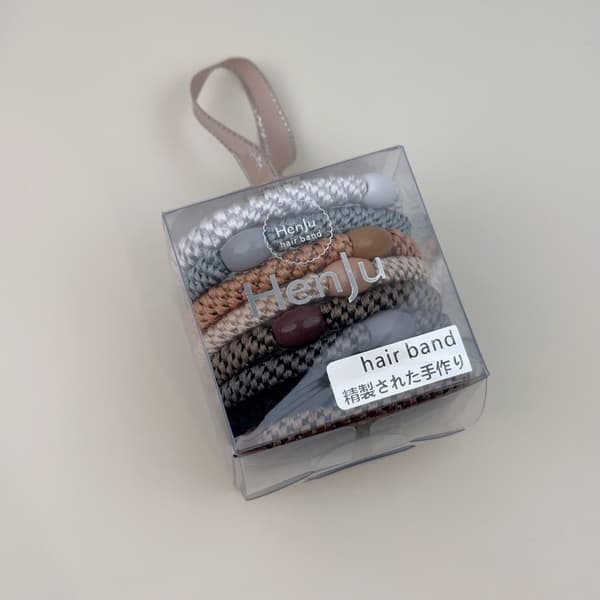 Elastisk vævet hestehaleholder til afslappede håropsætninger Dark Brown Mix 8 Pcs
