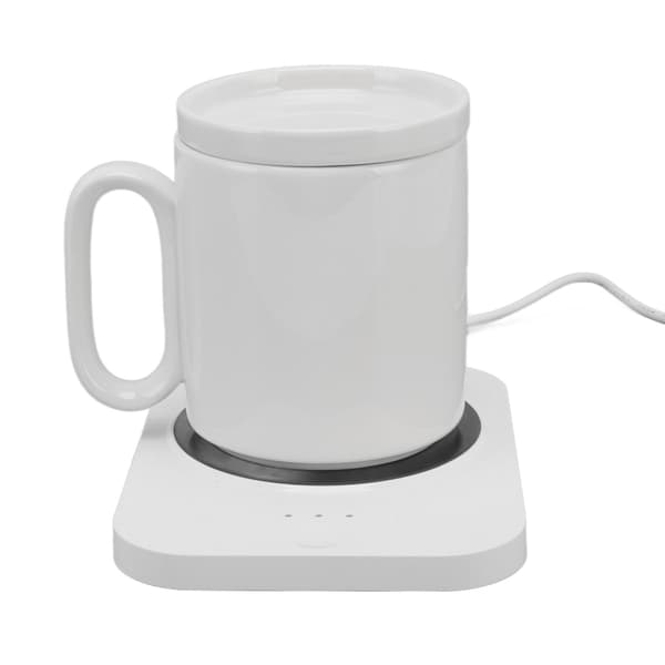 USB-muggvärmare, 3-temperaturkontroll, värmeunderlägg för kaffemjölk, isolering, vit