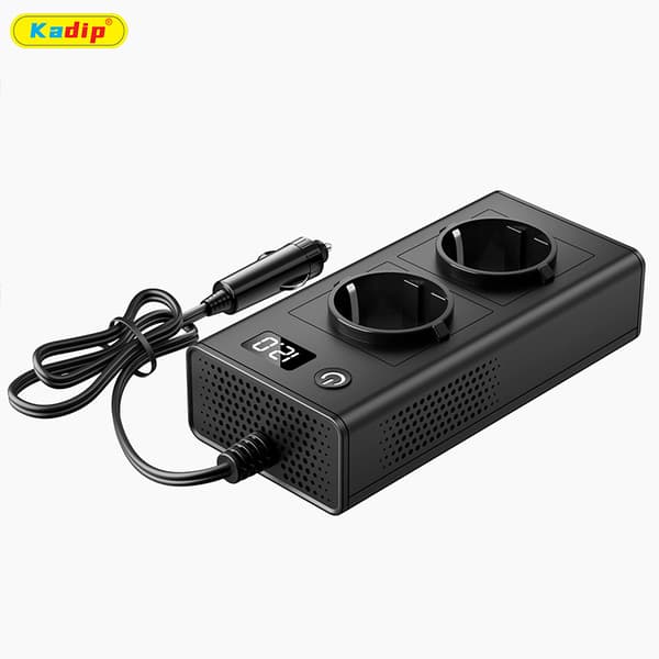 200W Bilstrømomformer 12V til 220V med sort, PD20W, PD, display Black 220V M6800