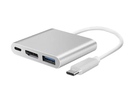 USB-C til HDMI Type-C til 4K HDMI Adapter 3 i 1 Multiport Adapter USB-C til HDMI Konverter Hvid SIURN