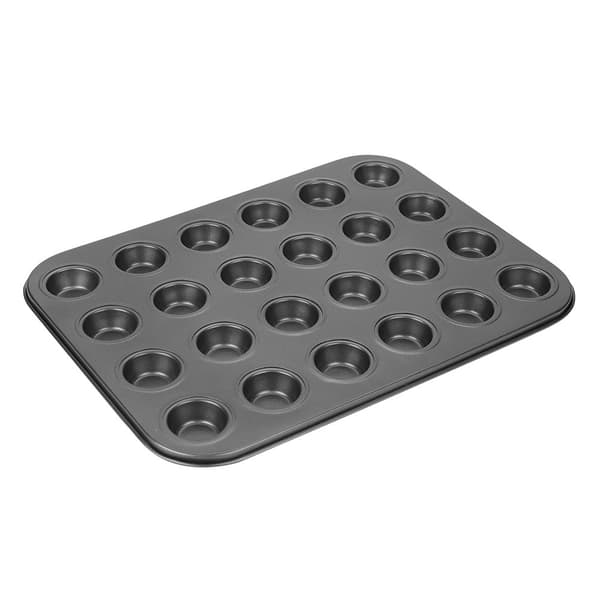 24-kopps muffins-, kake- og eggetertform i rustfritt stål med non-stick belegg