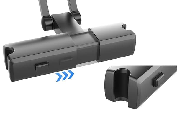 Universal Bil Nakkestøtte Tablet Holder, Justerbar, Sort, til Telefoner & Tablets