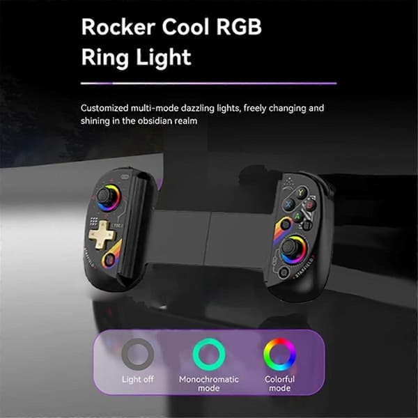 D8 Mobil Stretch med Let Gamepad til Dual Hall Trådløs Bluetooth Tablet Switch Kropsvibrationsgreb Stjerne Sky Black